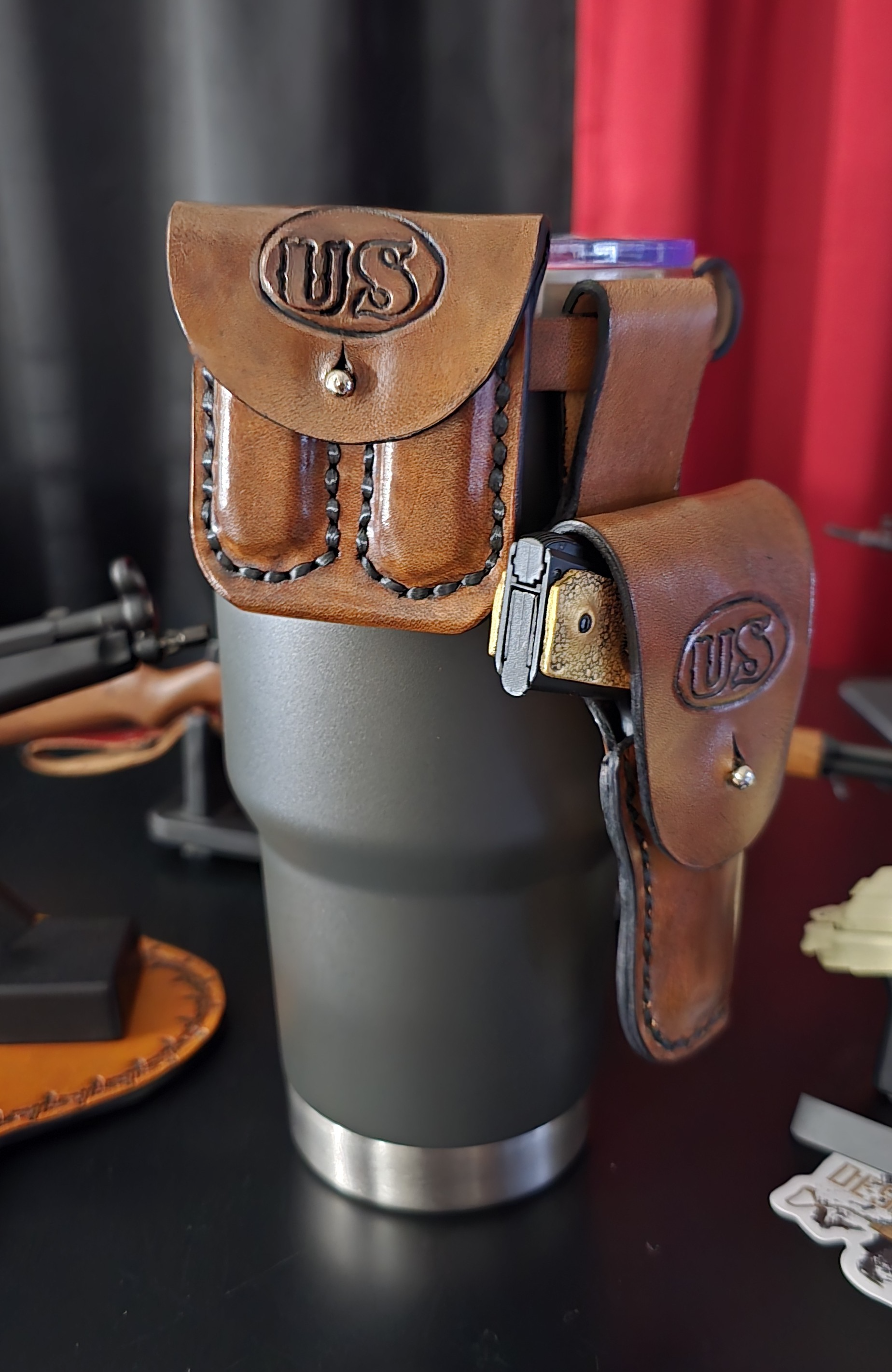 Double Magazine holder add on for the military style holster