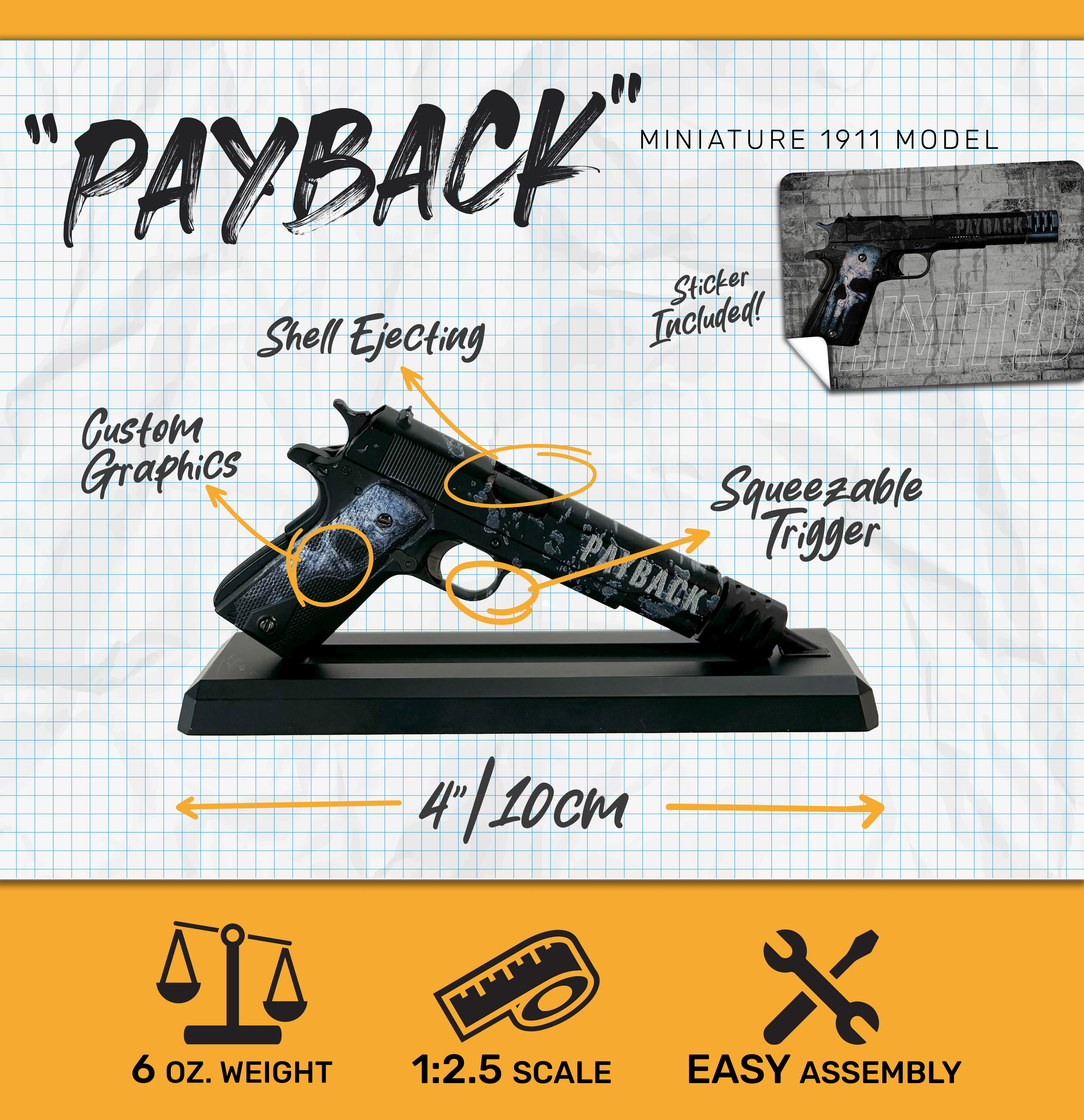 Goat Guns Payback Limited 1911 1:2.5 Scale Model